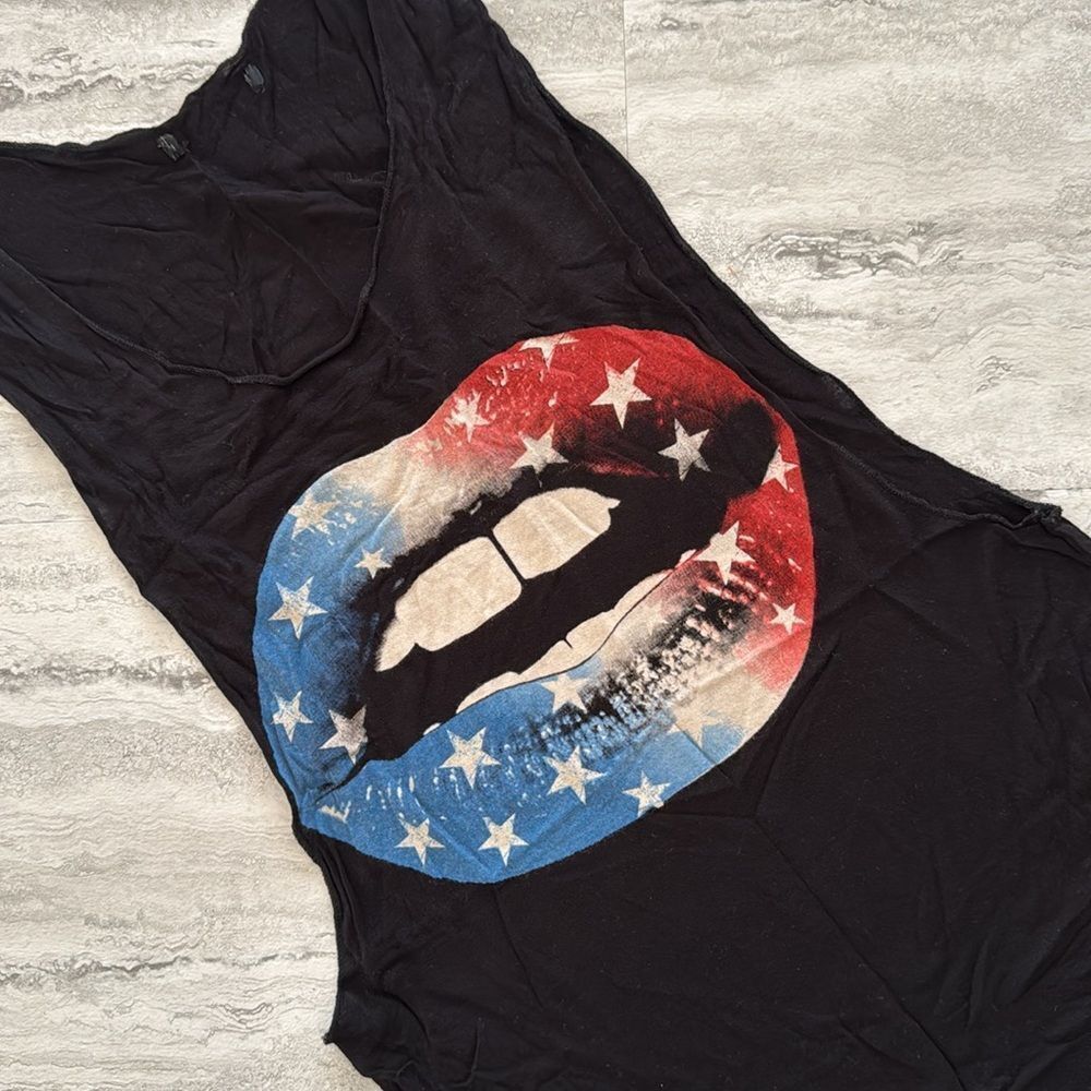 💋LIPS AMERICAN 🇺🇸 FLAG TANK TOP